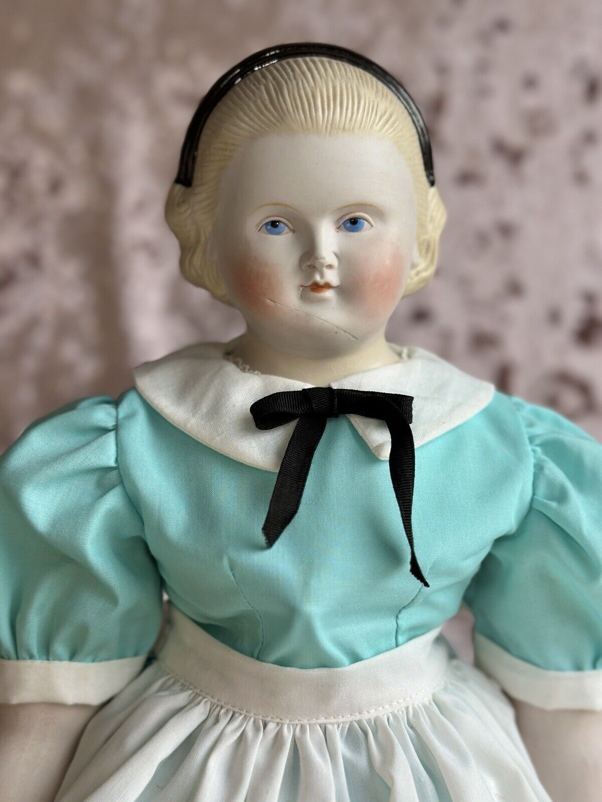 Antique German Large 22 Alice in Wonderland Parian Bisque Head China Doll Kingdom Us