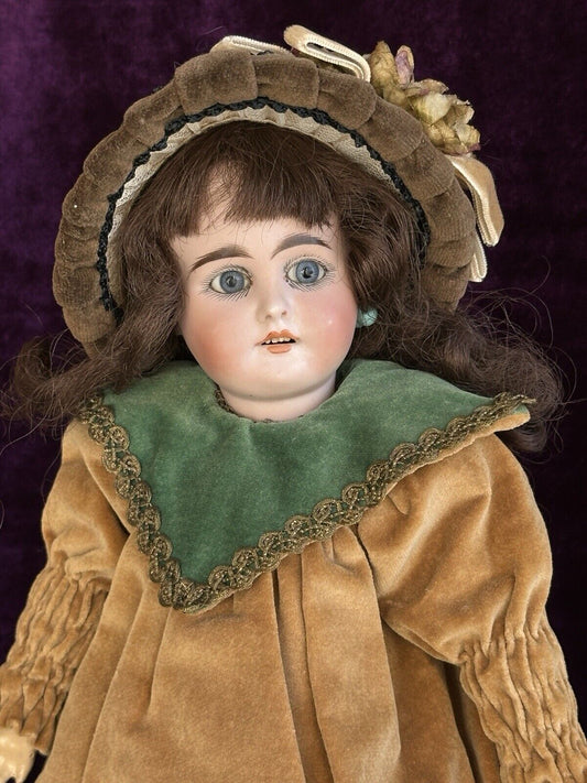 Antique German 13” Gebruder Kuhnlenz 44-24 Dep Bisque Head Doll