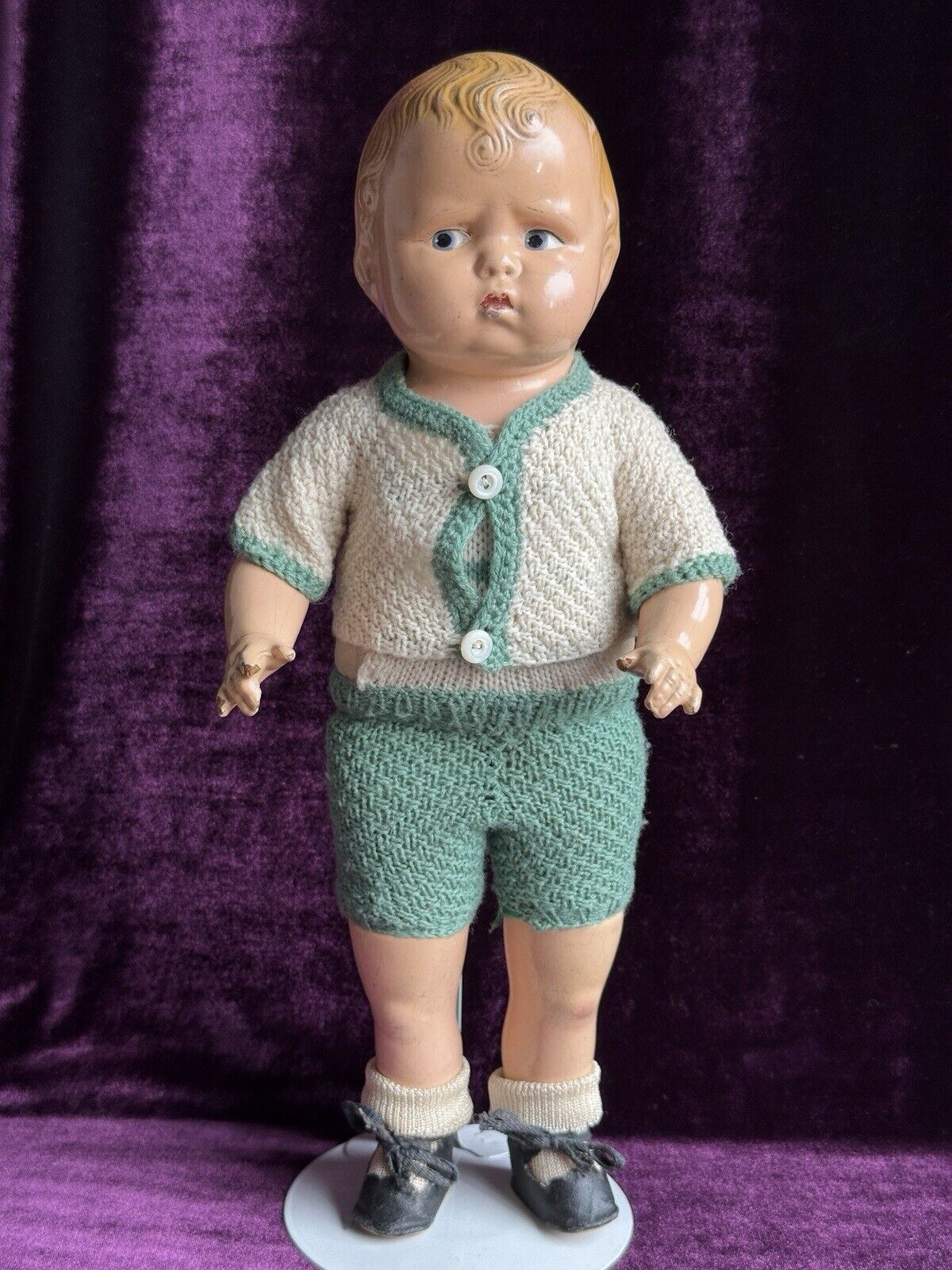 Antique American 14” Composition Effanbee Walk Talk Sleep Grumpy Doll