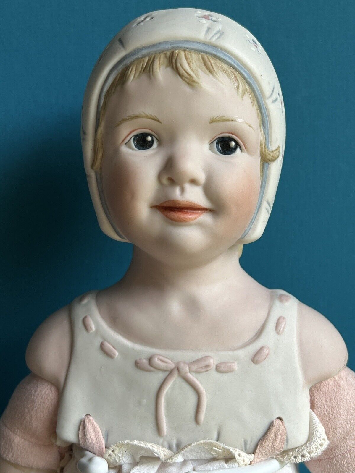 OOAK 19” Collectible Doll Hannah with Molded Bonnet Intaglio Eyes