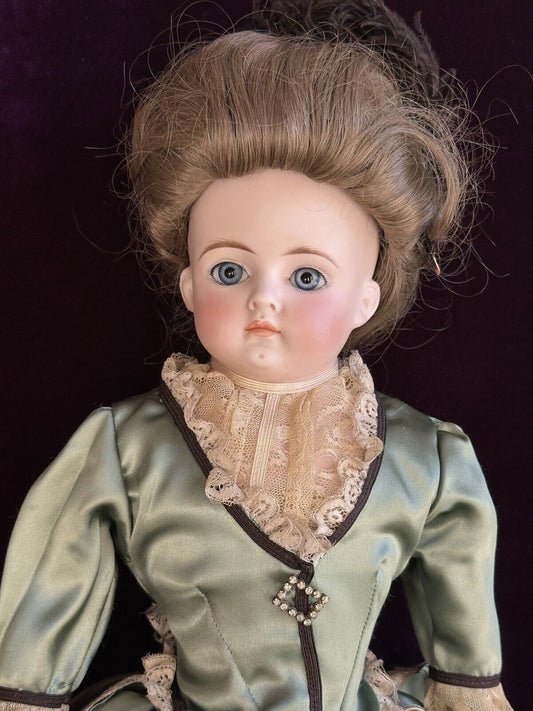 Rare Large Antique German 22” CF Kling 167 Solid Domed Bisque Head Doll