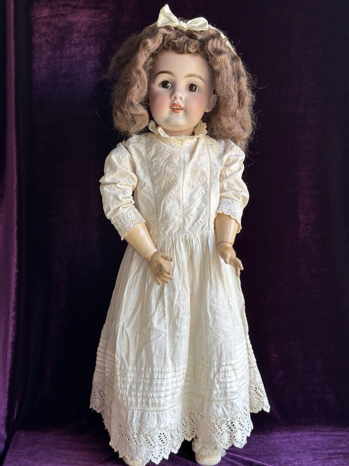 Rare Large Antique German 29” Kestner  Dep 156 Bisque Head Child Doll