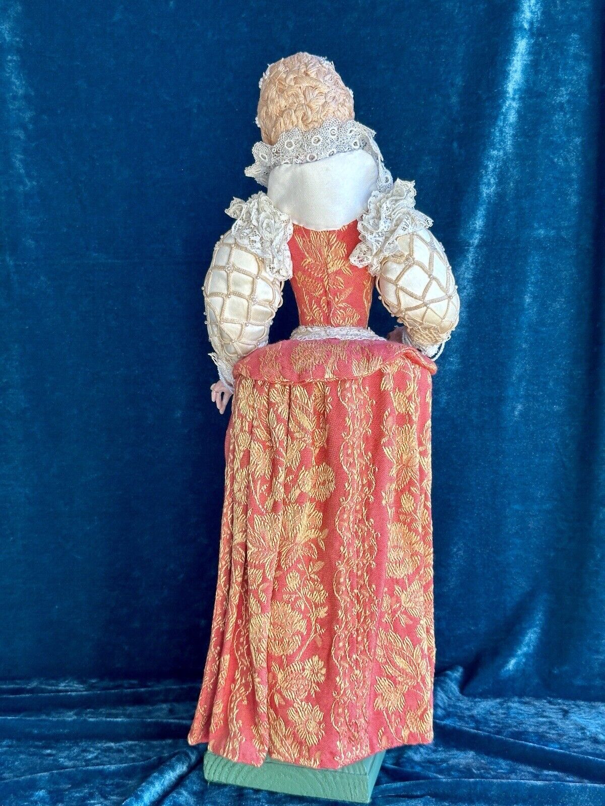 OOAK Artist Vintage 23” Polymer Clay (?) and Cloth Portrait Royal Lady Doll