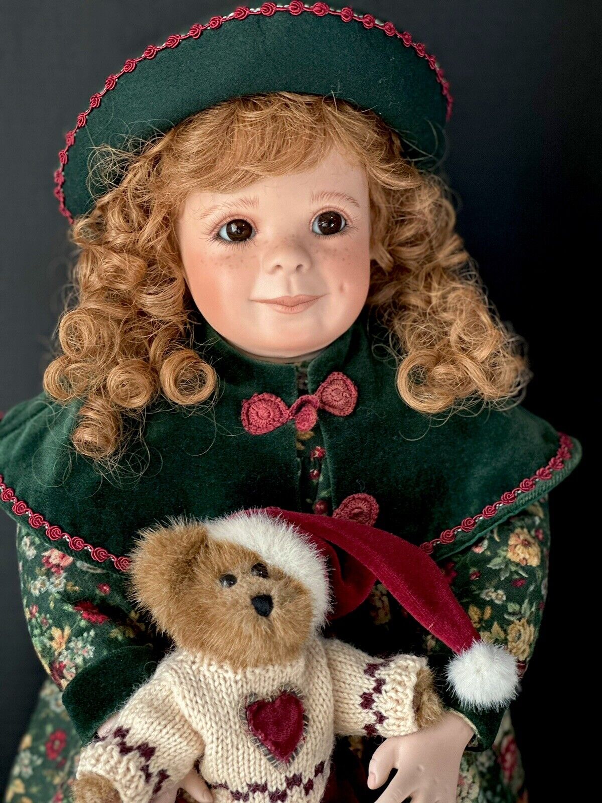 Collectible Porcelain 24” Doll by Virginia Turner LE 150 Christmas Outfit