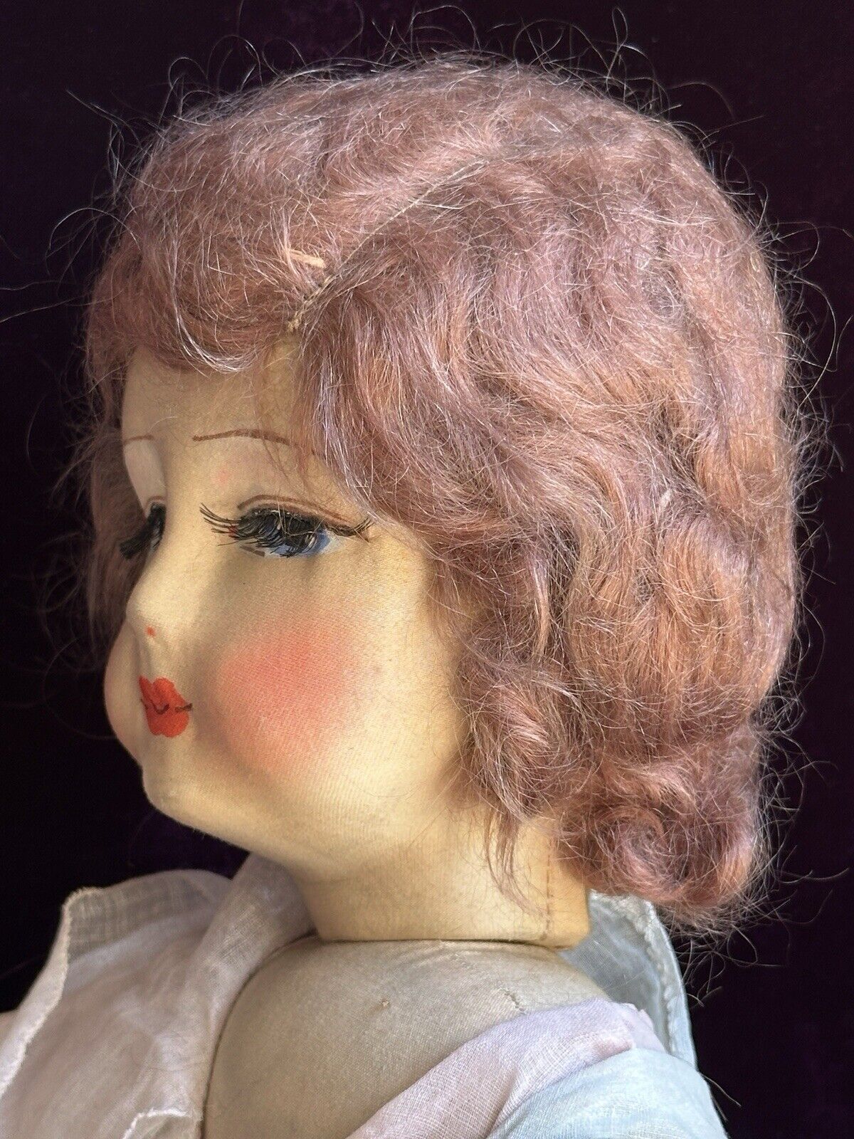 Antique/Vintage American Blossom 25” Boudoir Cloth Girl Doll