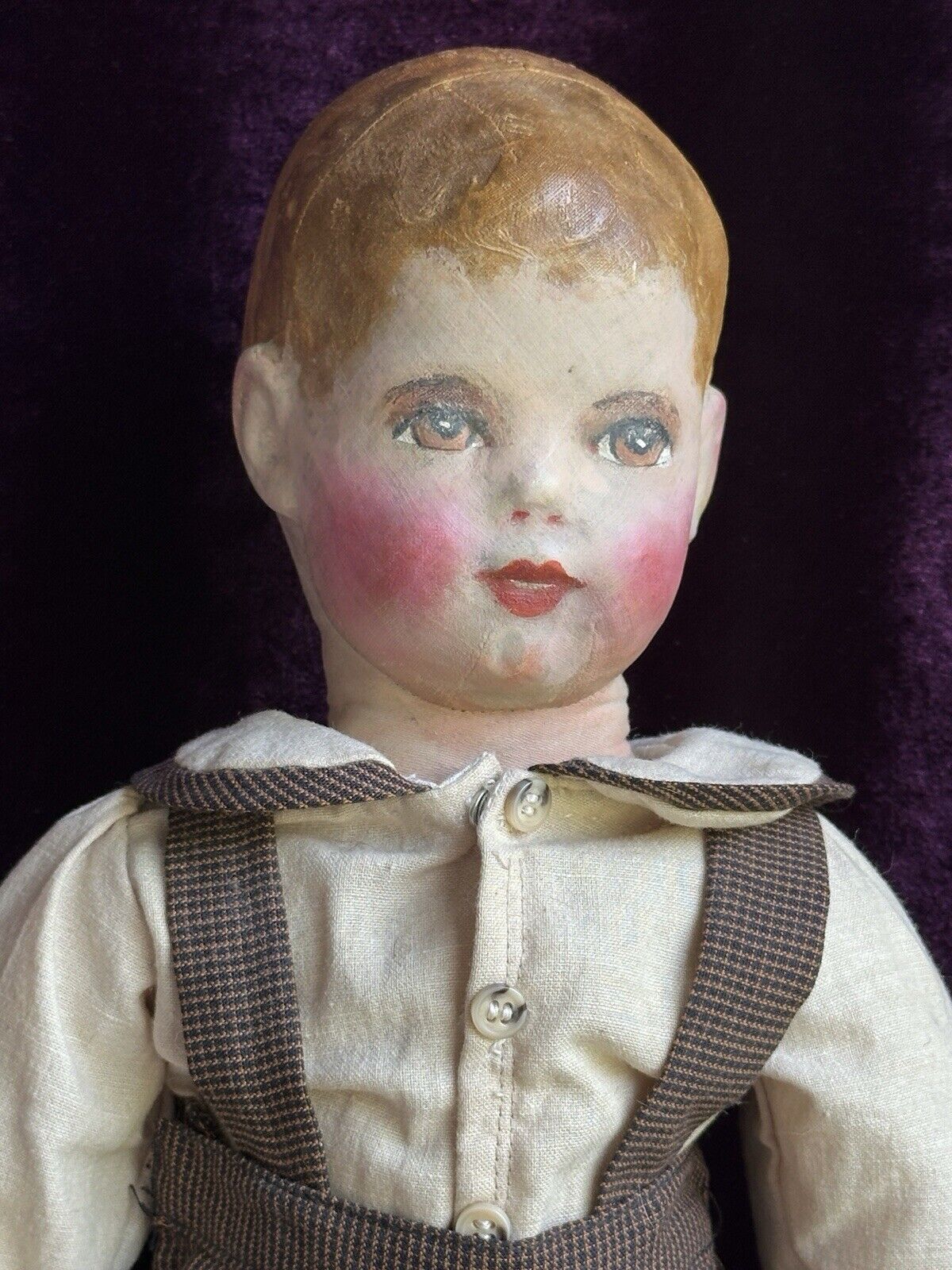 Antique French La Francia (?) 19” Kathe Kruse Style Marked Cloth Painted Doll