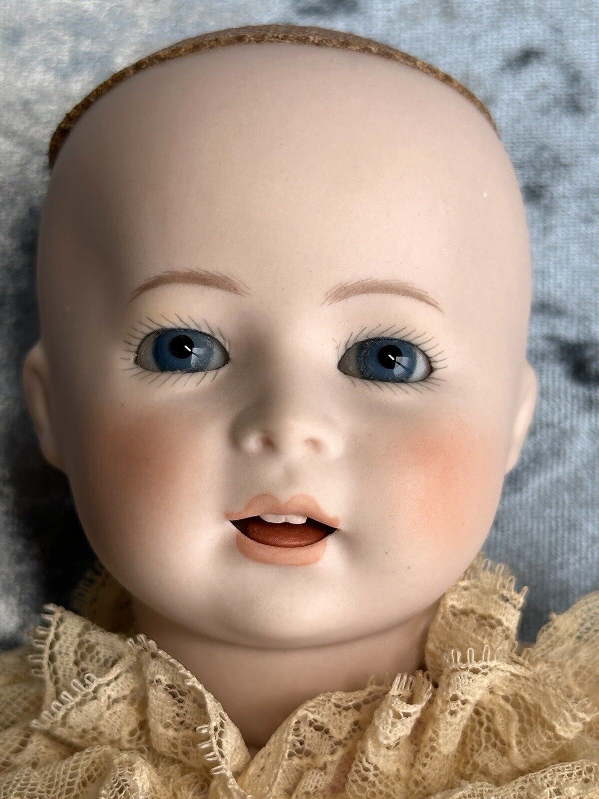 2 Rare Vintage Reproduction of Swaine & Co Porcelain Blue Boy & Pink Girl Dolls