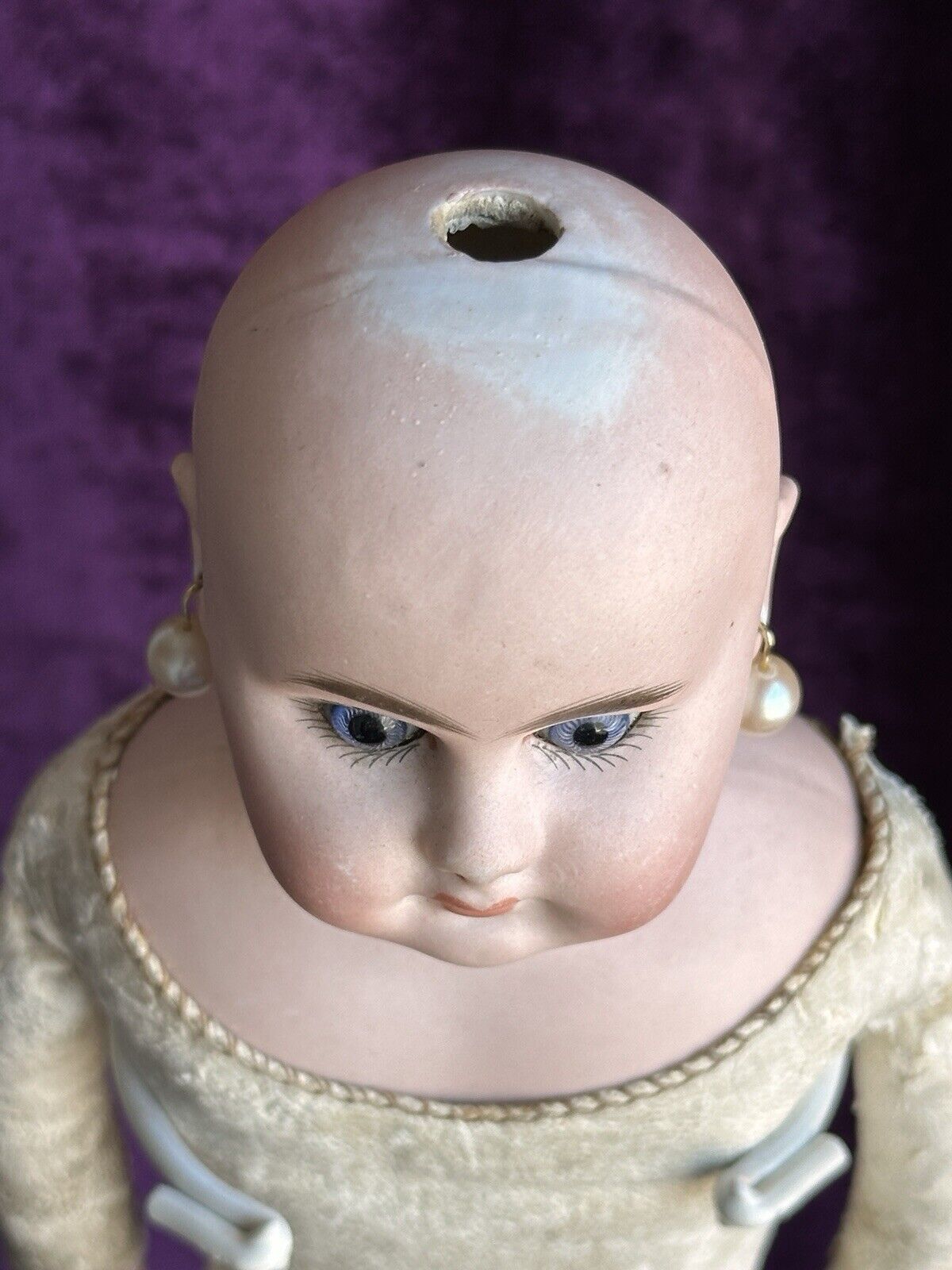 Antique German 16” Gebruder Kuhnlenz 38-28 (?) Bisque Shoulder Belton Head Doll