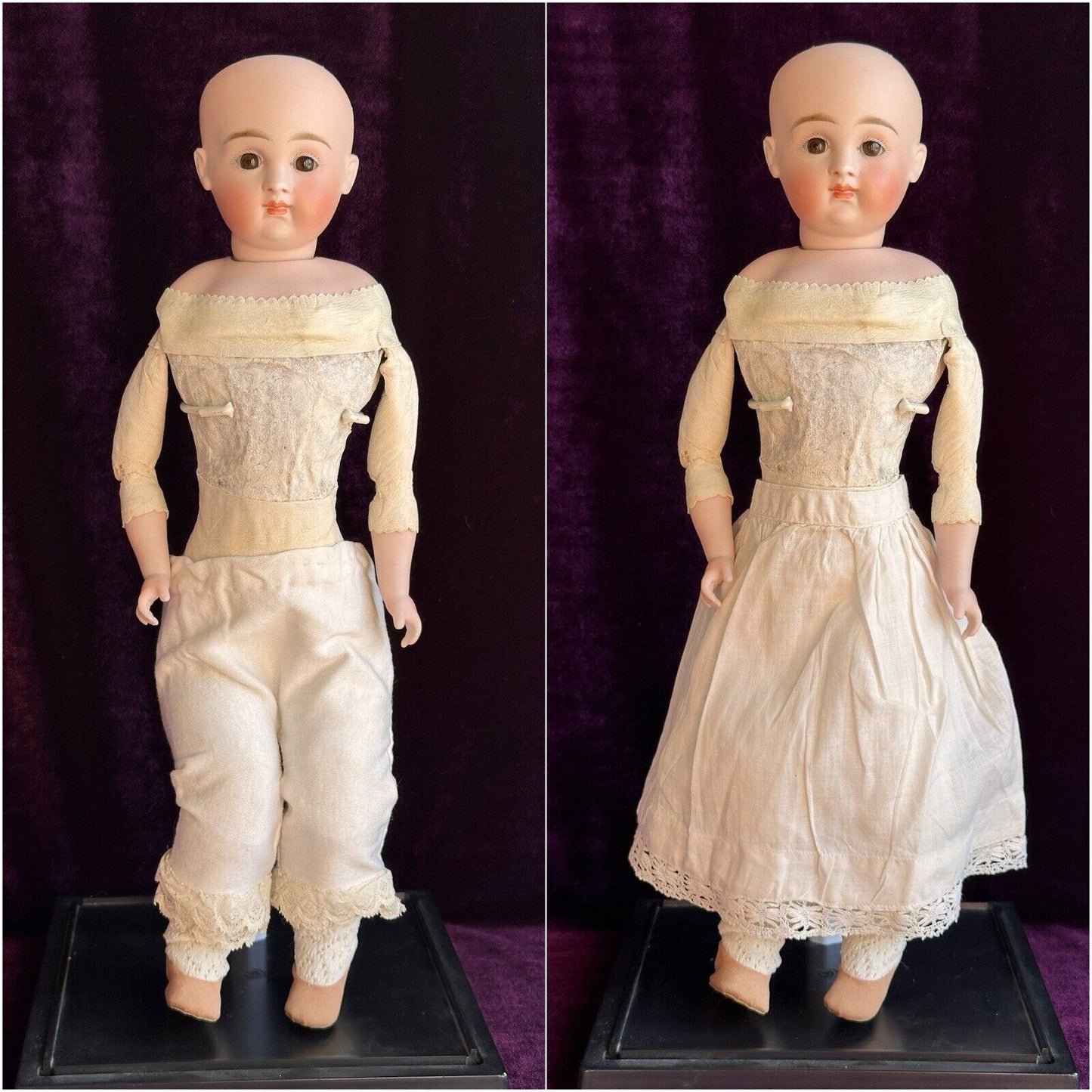 Rare Antique German 16” Early Kestner 9 Closed Mouth Swivel Neck Bisque Doll