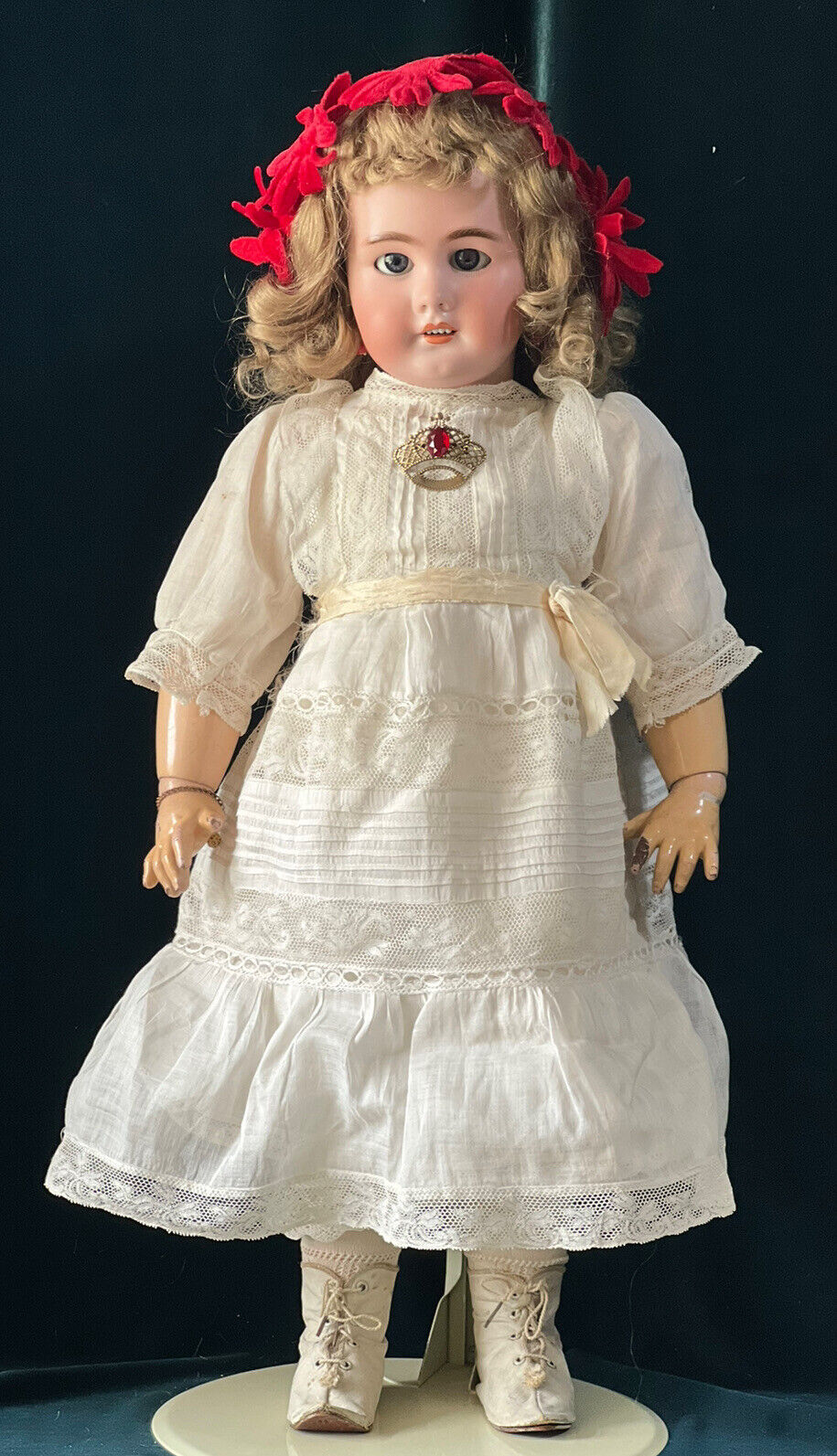 Antique French BEBE JUMEAU 23” Bisque Doll size 11 Voice Box