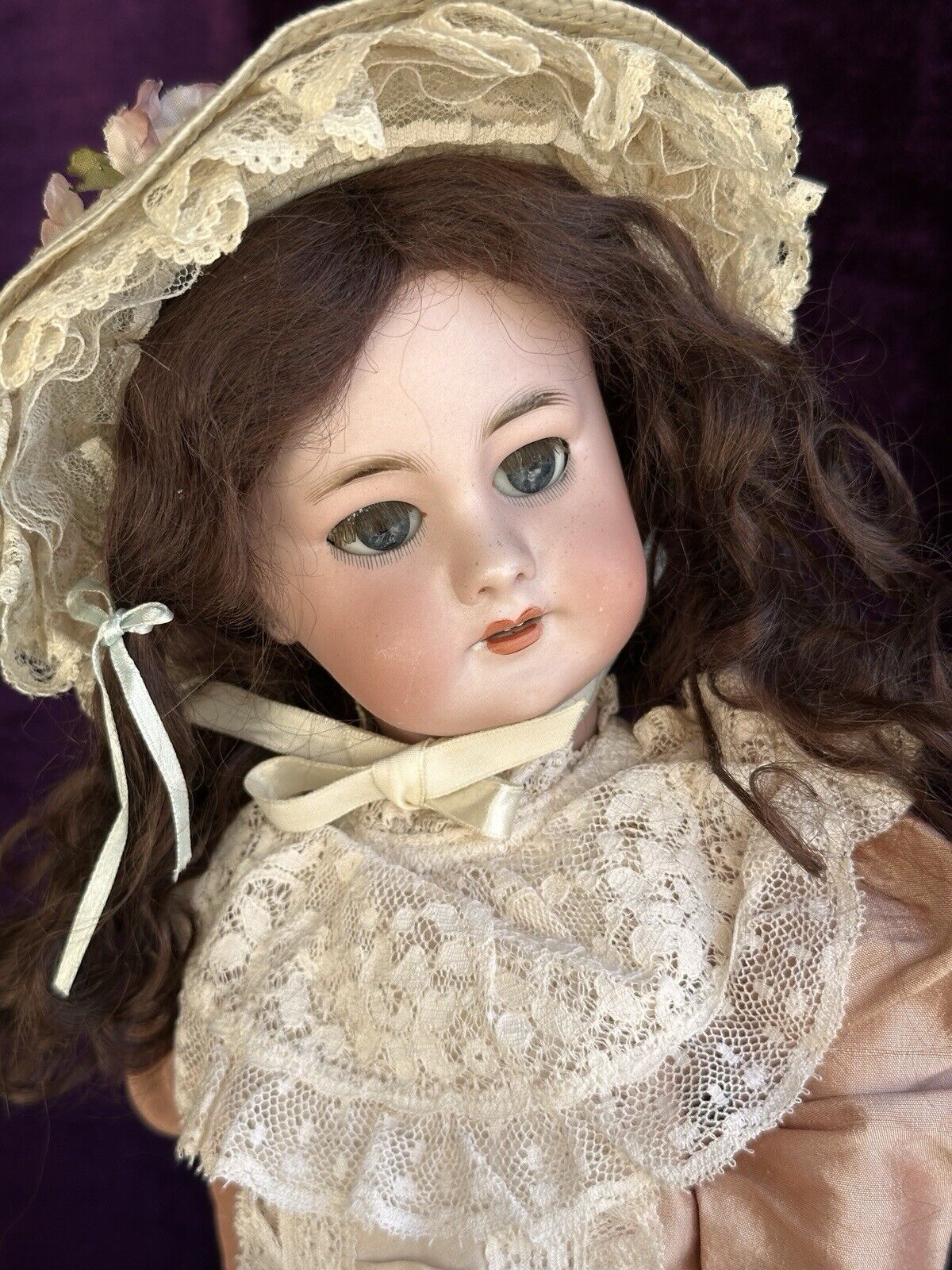 Antique German French 18” Tete Jumeau Dep Bisque Head Doll