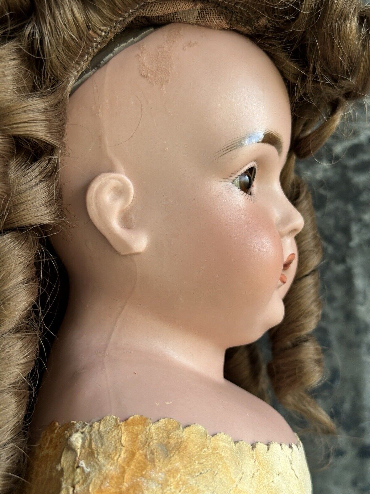 Large Antique German 29” Kestner Alphabetic Series Turned Bisque Head Doll