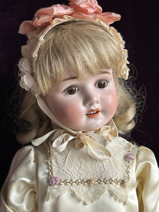 Antique German 28.5" Schoenau & Hoffmeister 914 Bisque Head Doll