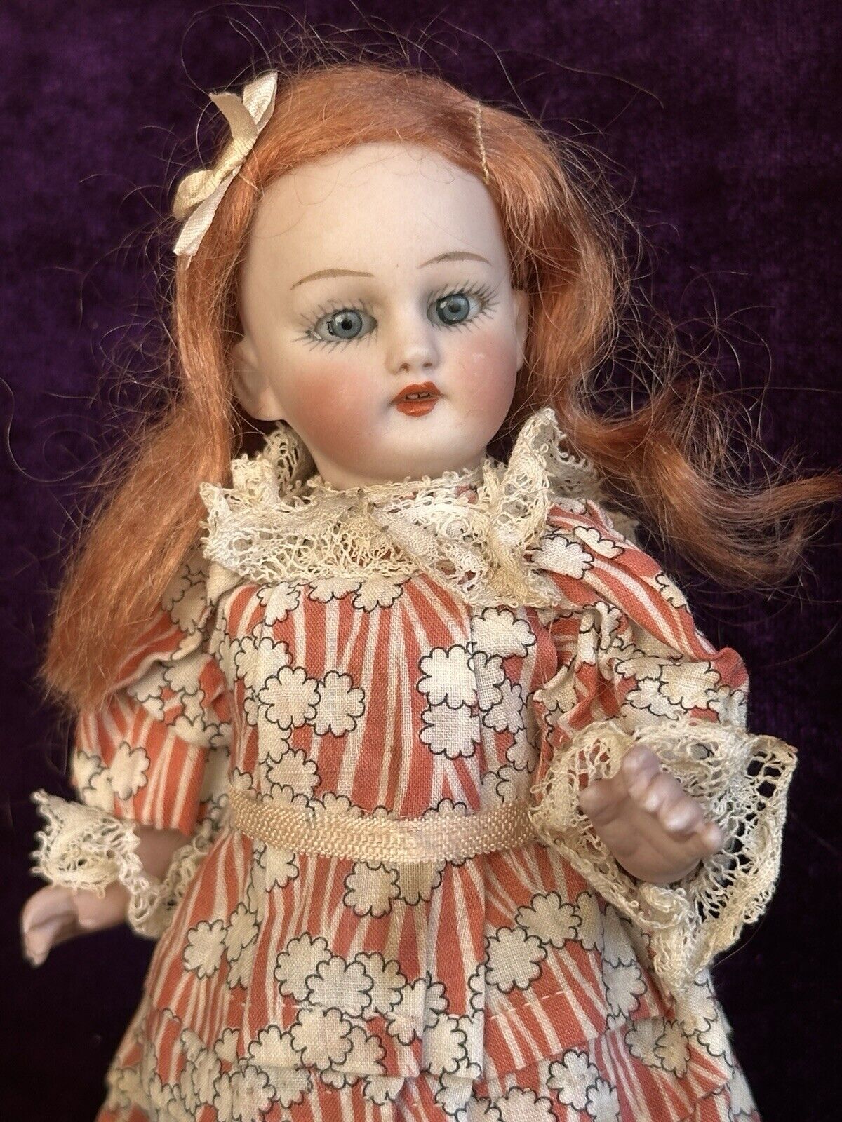 Antique German 6.875” Miniature All Bisque Simon Halbig Mignonette Doll