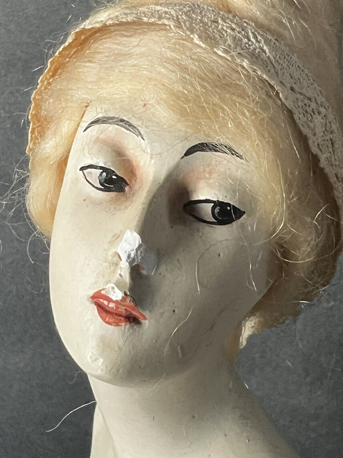 Antique Art Deco French (?) Chalkware  Boudoir Lamp Doll