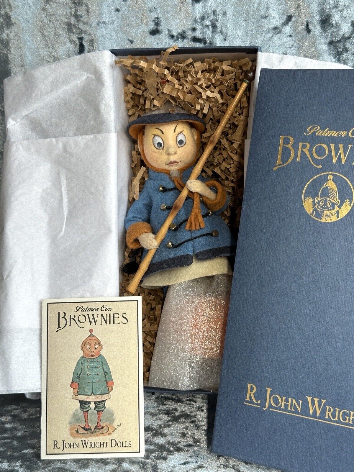 Collectible R John Wright Felt Chinaman Palmer Cox Brownie 8” Doll + Box LE 250