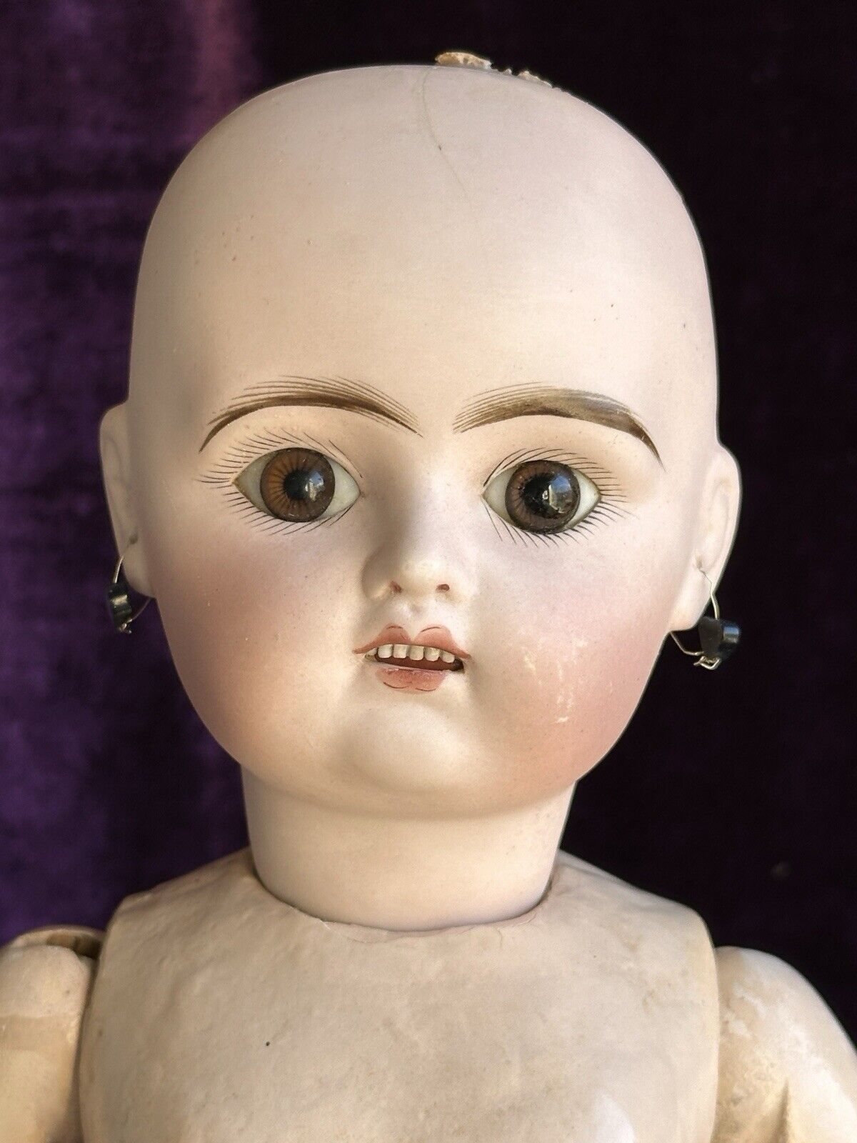 Antique French 20” Pintel & Godchaux Bisque Head Doll