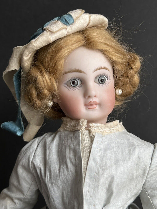 Antique Belton Type Sonnenberg Bru-Like Closed Mouth Bisque Head Doll