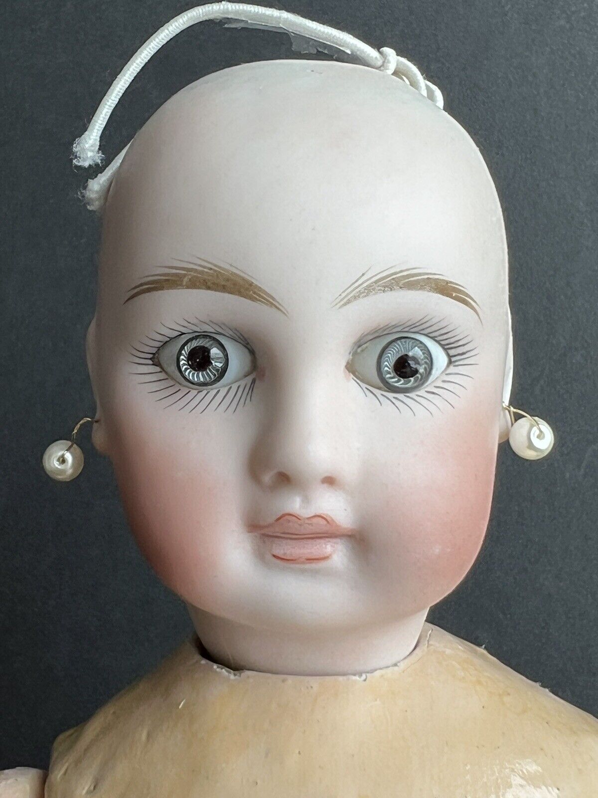 Antique Belton Type Sonnenberg Bru-Like Closed Mouth Bisque Head Doll