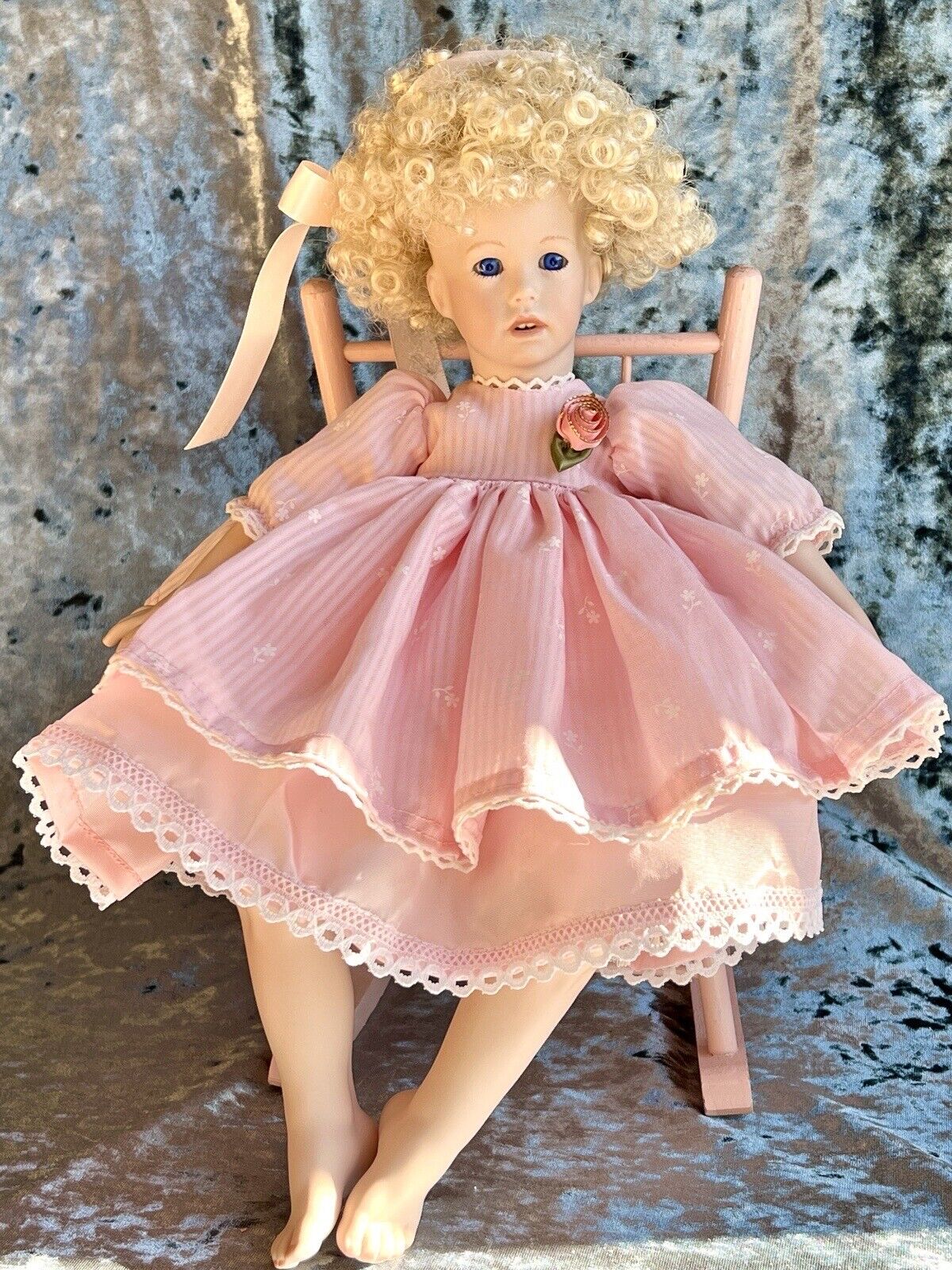 Collectible Porcelain 14” Cloth Shay Reproduction Doll Mold By Rubert 1991