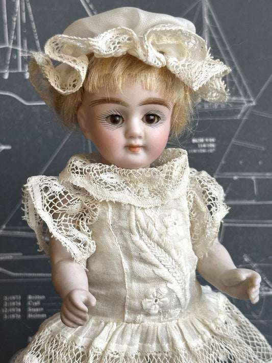 Rare Antique German 6” All Bisque Gebruder Kuhnlenz 96 Mignonette Doll