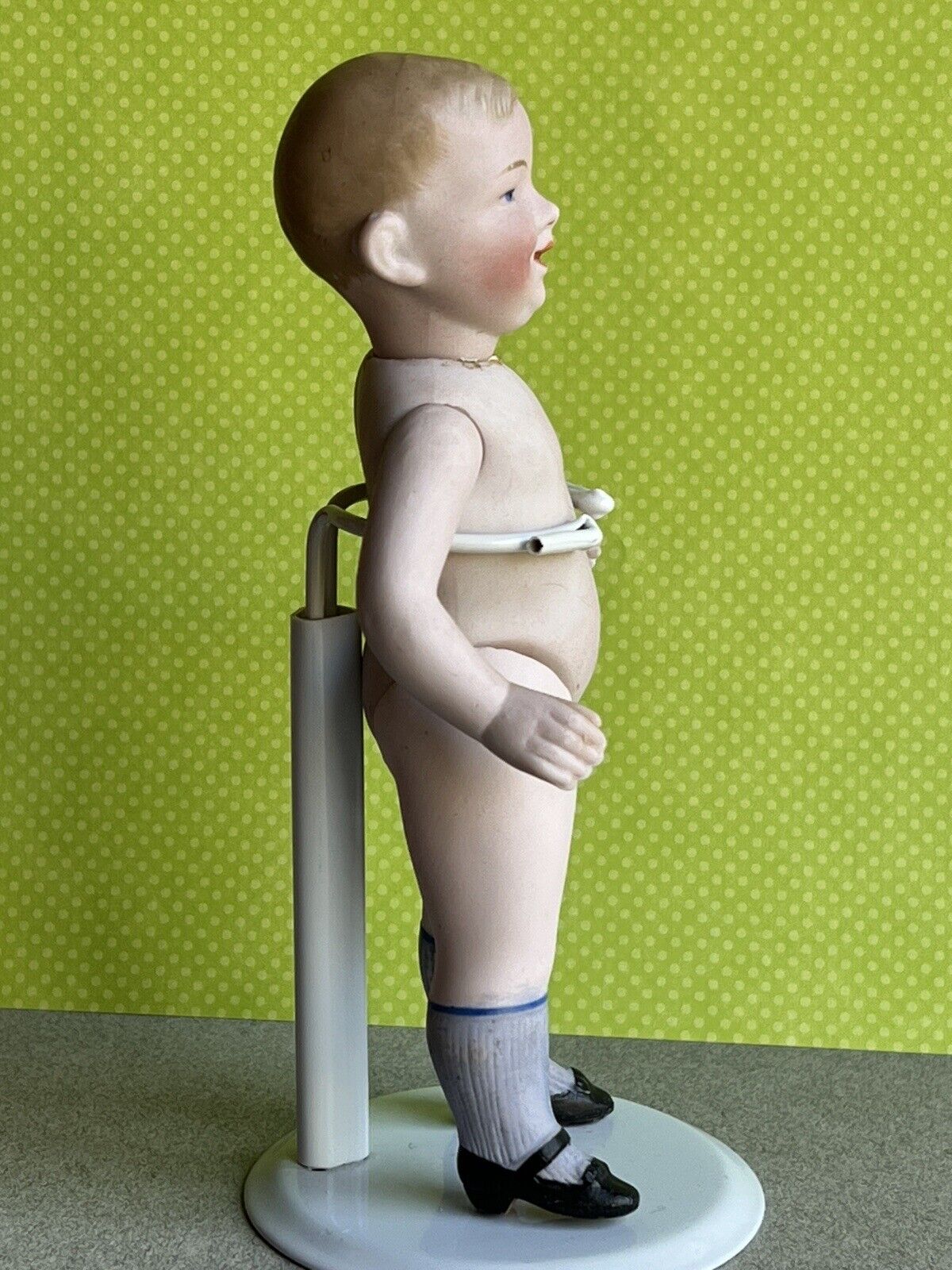 Antique German 6.25” Kestner All Bisque Character Boy Doll Swivel Head