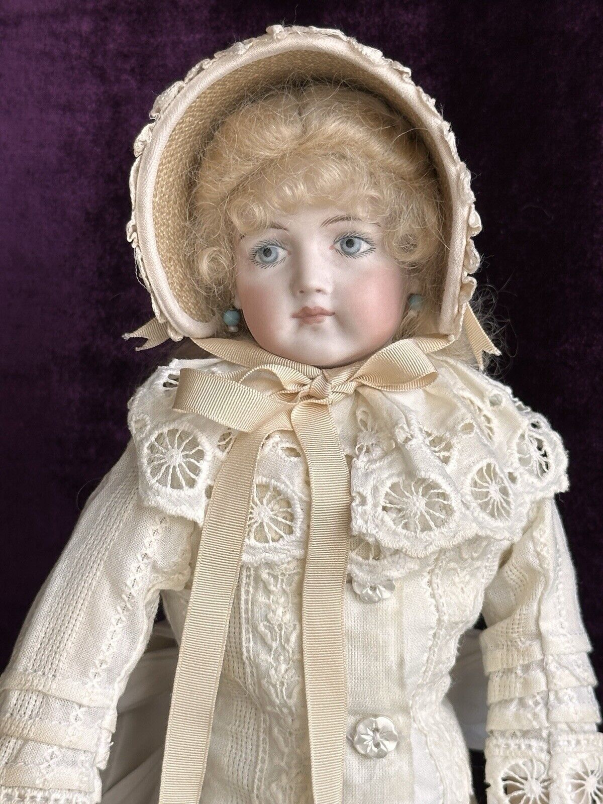 Contemporary OOAK Repro Portrait Jumeau Porcelain Head BJD Resin Body Doll