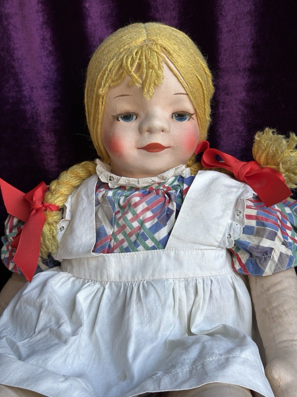 Rare Vintage Large 25” Georgene Averill Mask Face Cloth Doll