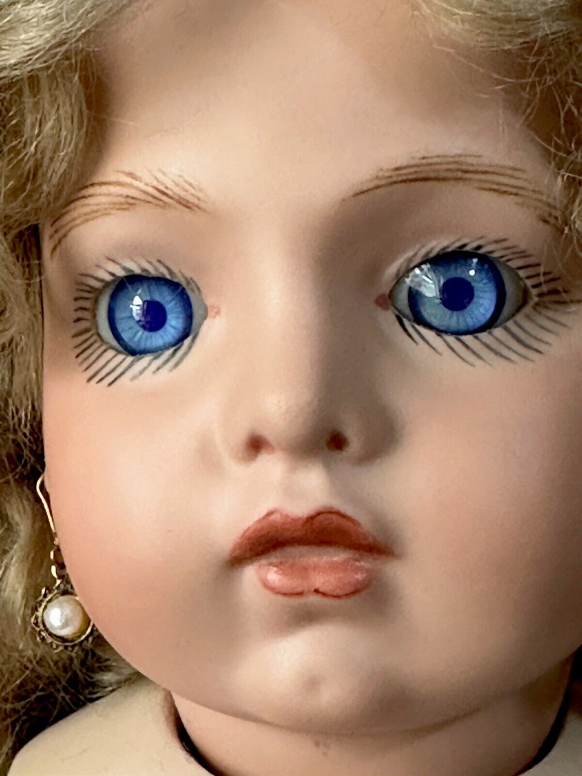 Collectible Artist Reproduction Of Bru Jne 19” Doll Porcelain Head Seeley Body