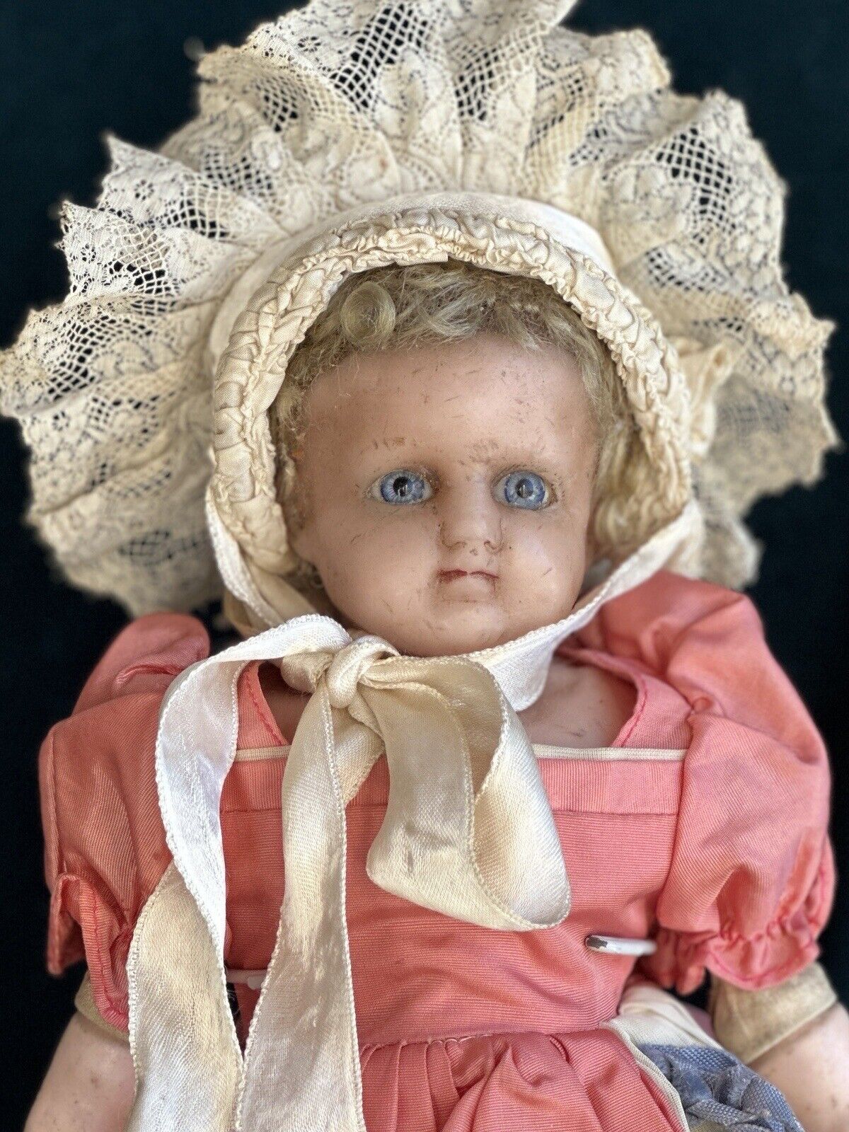 Antique German 12.5” Kestner (?) Wax Papier Mache Composition Child Doll