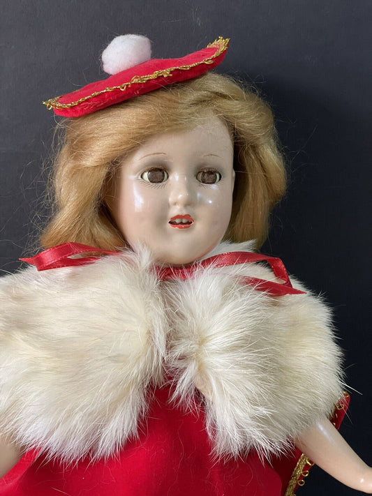 Vintage Madame Alexander 14” Sonja Henie Composition Doll