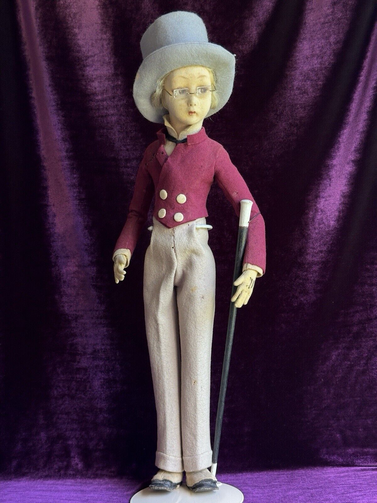 Vintage Italian Lenci Dandy Boudoir Charles Dickens Character Doll