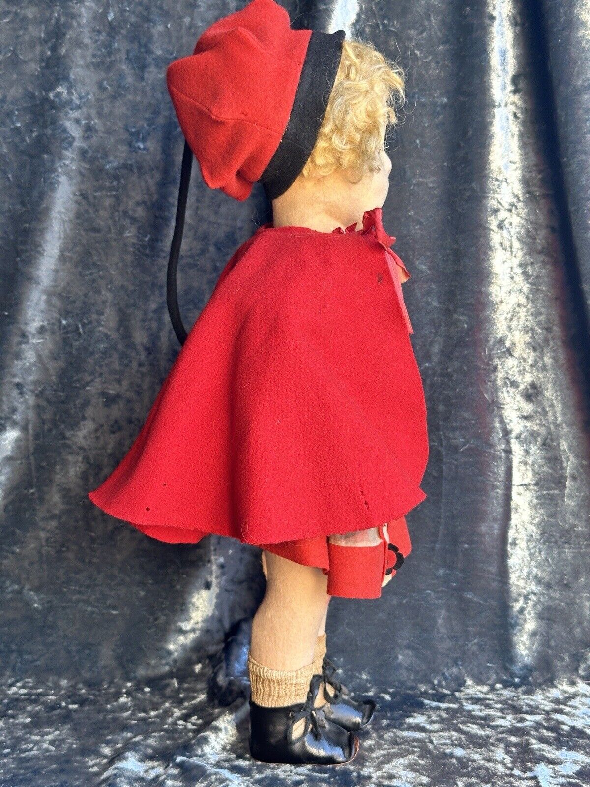 Early Vintage Italian Lenci 111 Series All Original 18” Doll with Metal Rivet