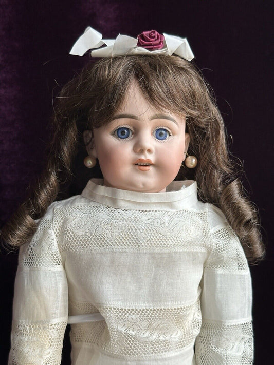 Antique German 21” Early Simon Halbig Bisque Shoulder Head Doll