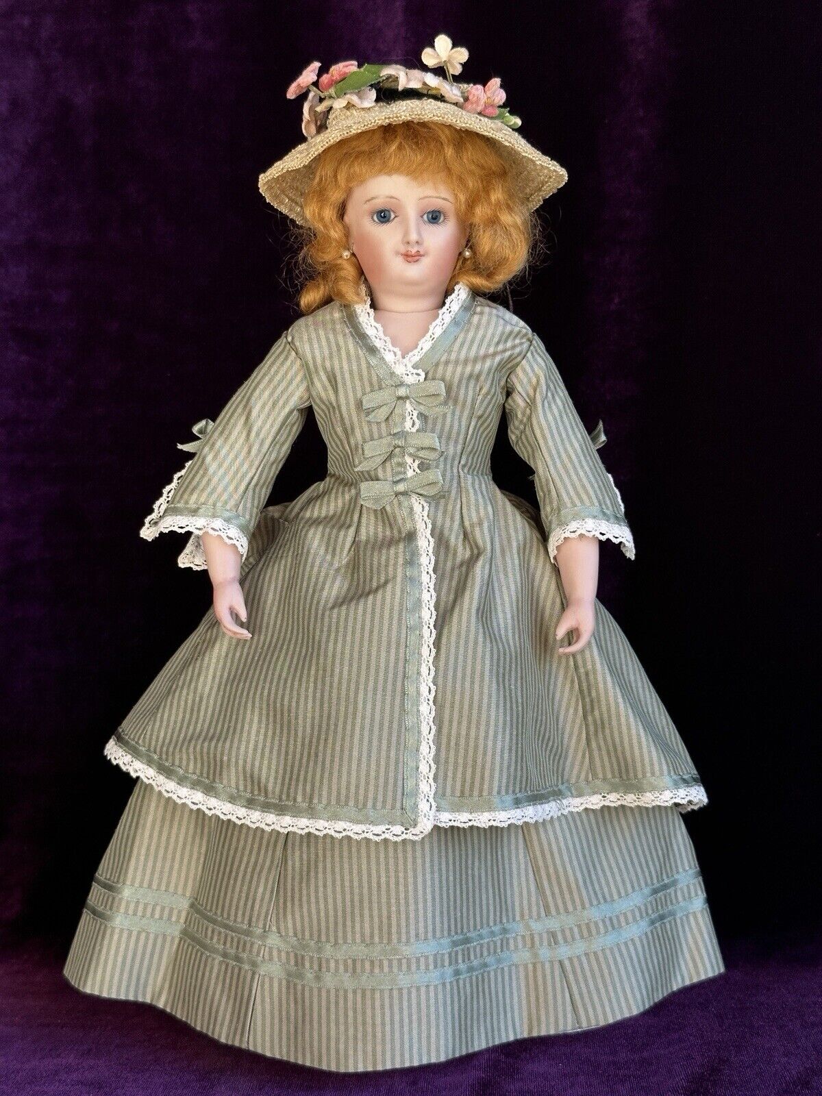 Artist 12” Porcelain Reproduction of Antique French Smiling Bru Fashion Doll