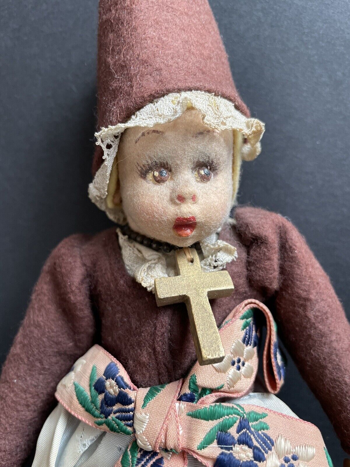 Antique/Vintage Italian Lenci Mascotte Felt/Cloth Val Gardena Venezia Doll