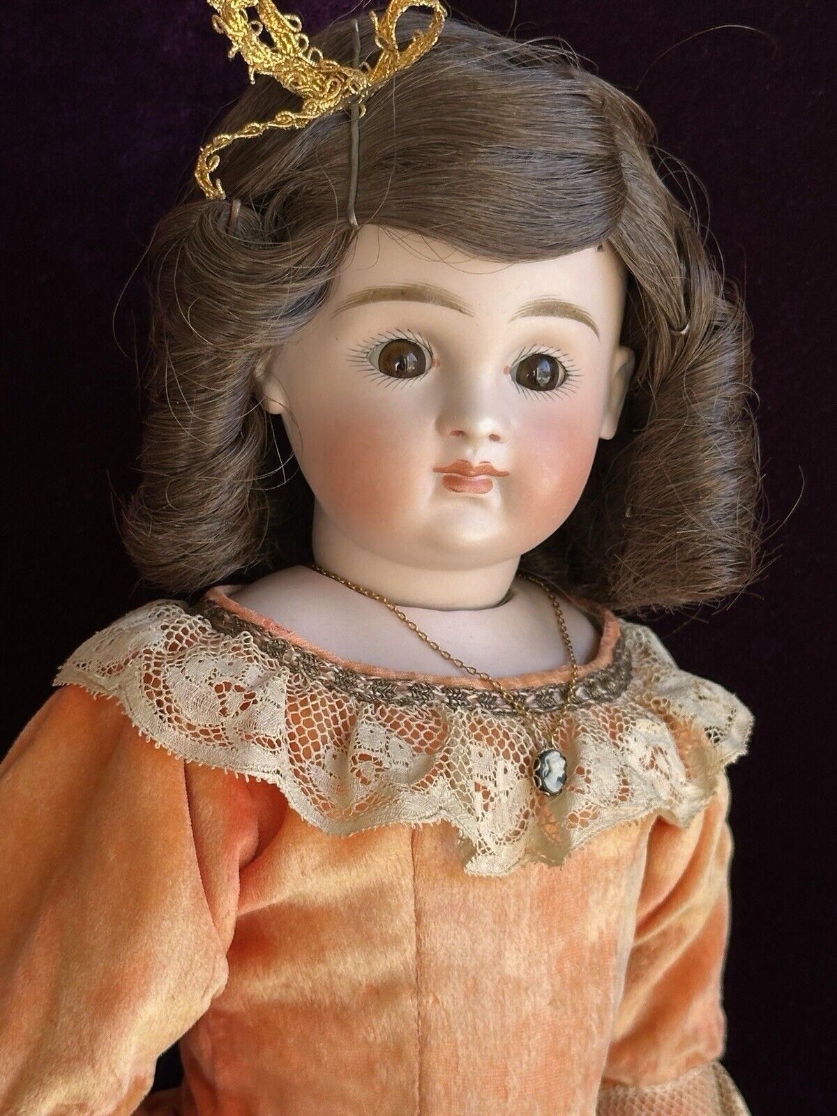 Rare Antique German 16” Early Kestner 9 Closed Mouth Swivel Neck Bisque Doll