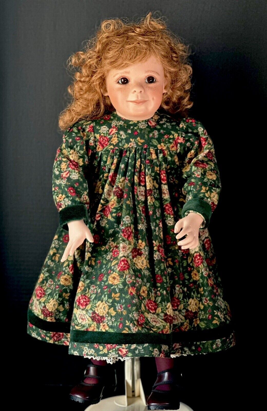 Collectible Porcelain 24” Doll by Virginia Turner LE 150 Christmas Outfit