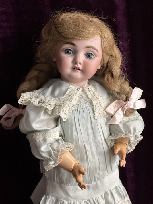 Antique German 19” Early Kestner 143 Bisque Head Doll