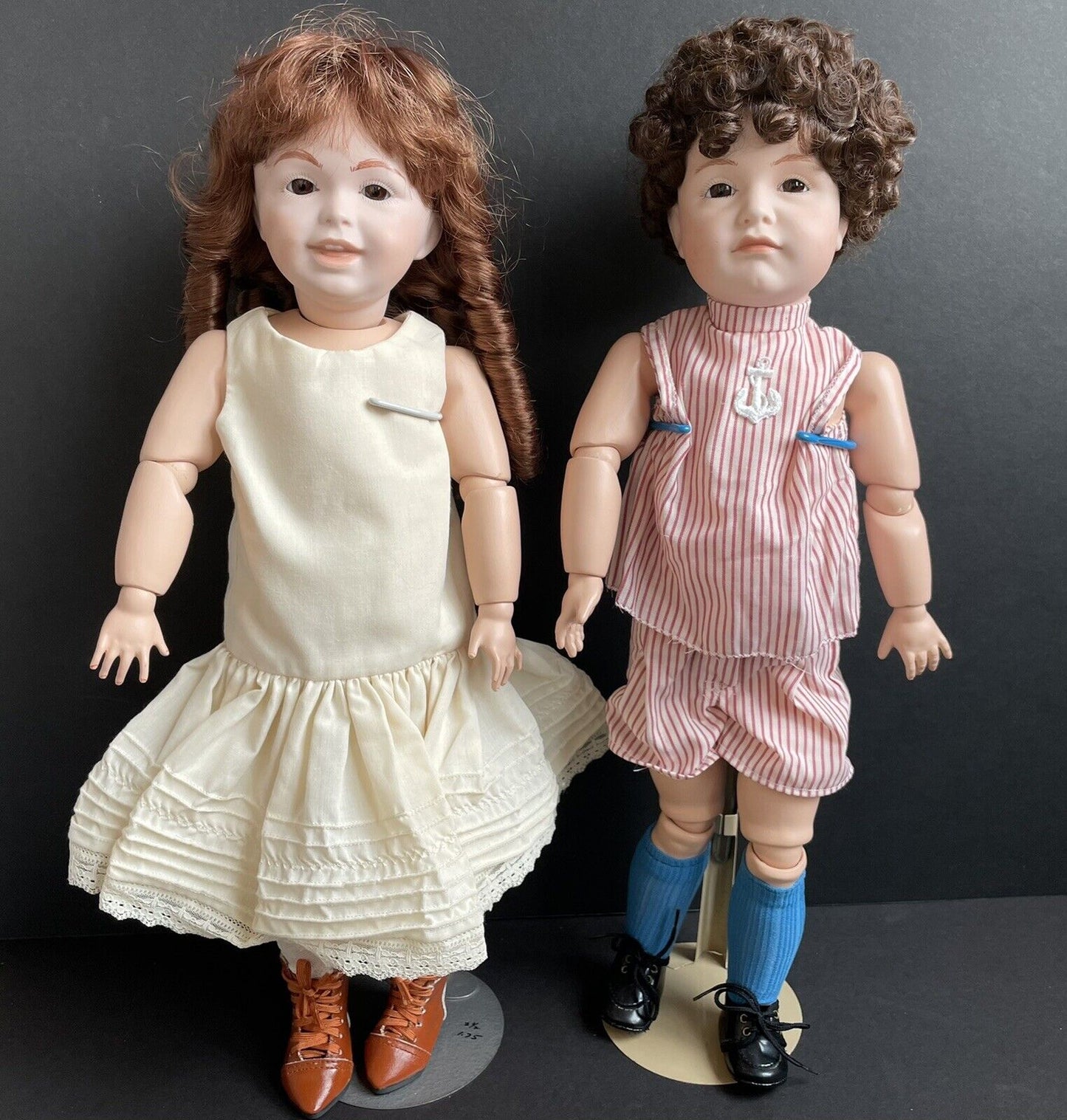 2 Vintage Reproduction Dolls Kammer Reinhardt 114, SFBJ Laughing Jumeau