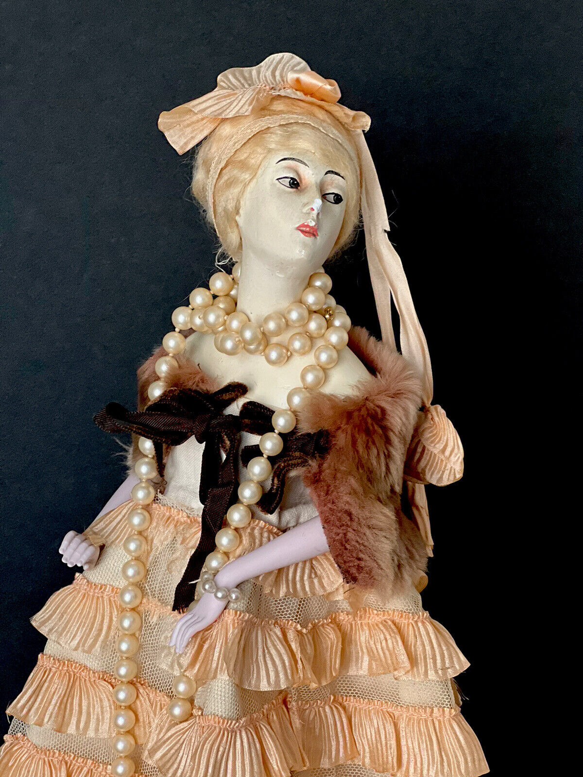 Antique Art Deco French (?) Chalkware  Boudoir Lamp Doll