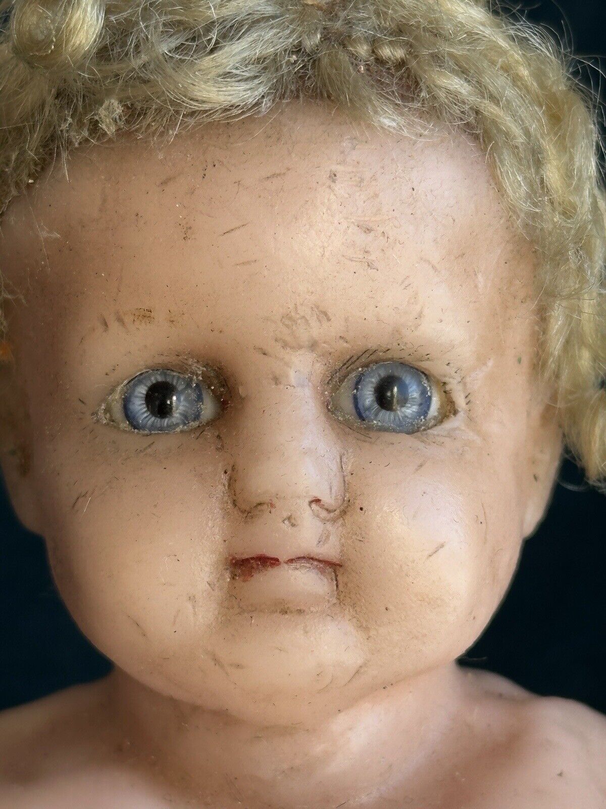 Antique German 12.5” Kestner (?) Wax Papier Mache Composition Child Doll