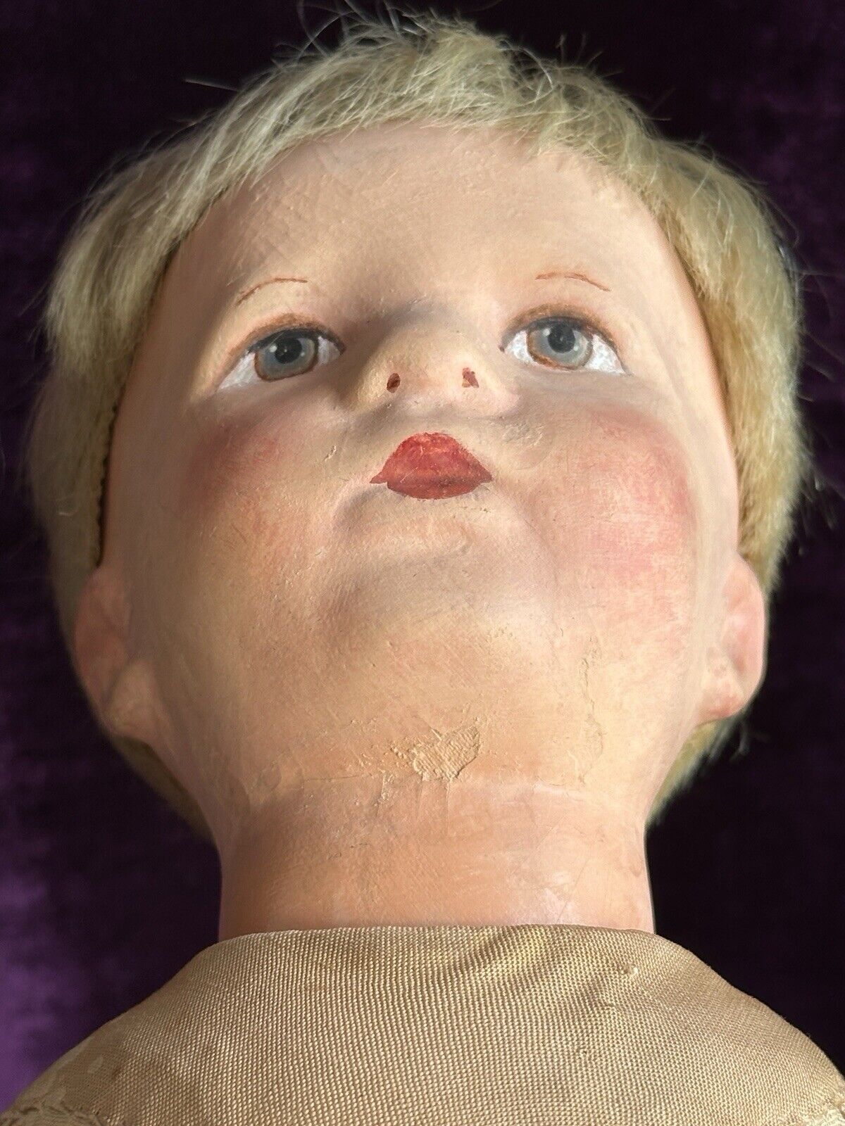 Antique German Kathe Kruse 19” Friedebald Cloth Boy Doll Swivel Head