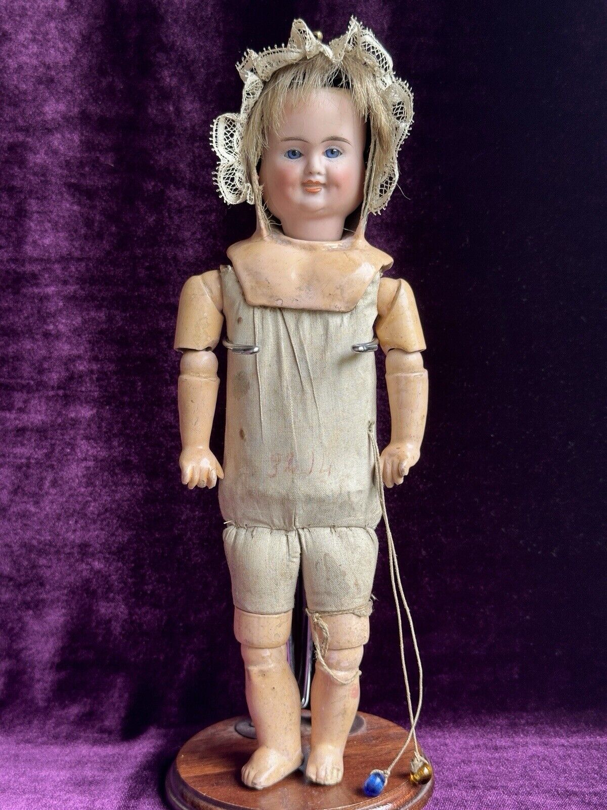 Antique German Carl Bergner 3-Faces Multifaceted Bisque Head Doll