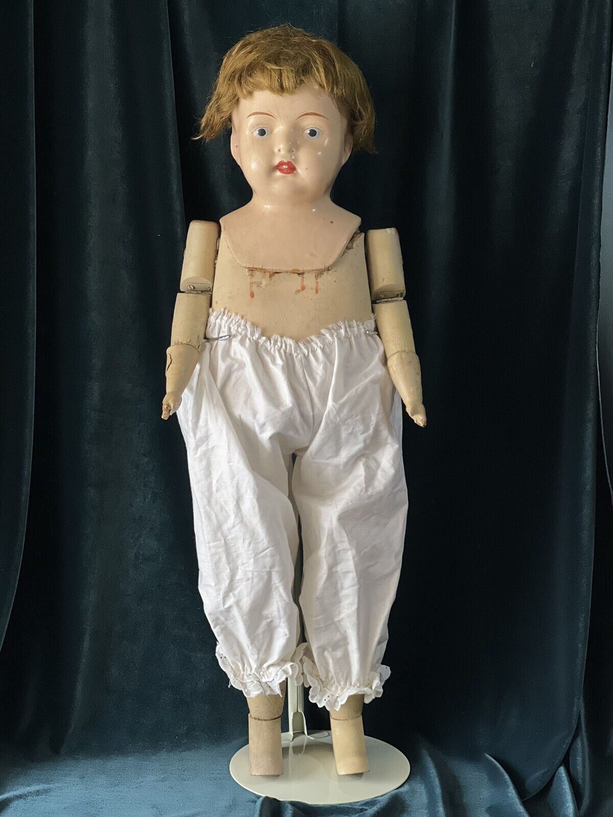 Antique 1920’s Wooden & Composition Babs The Walking 27” Doll by Harry H Coleman