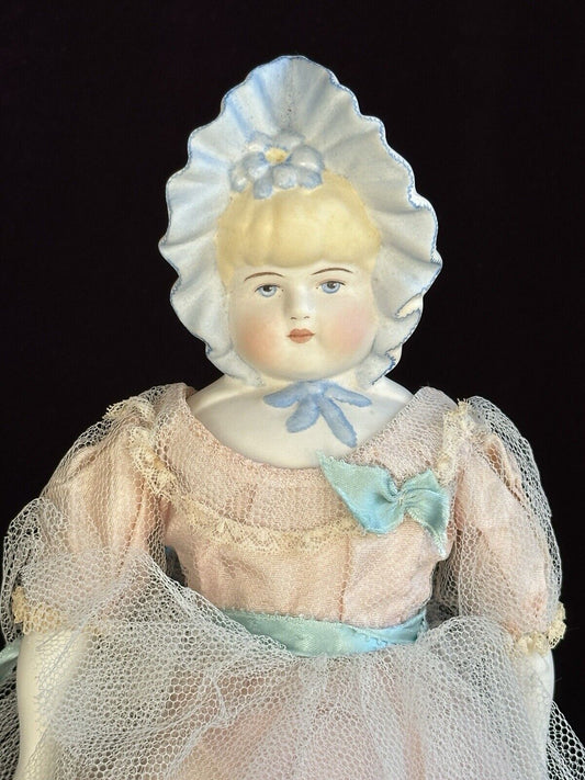 Vintage 40’s Porcelain 14” Reproduction of Antique German Doll by Emma Clear