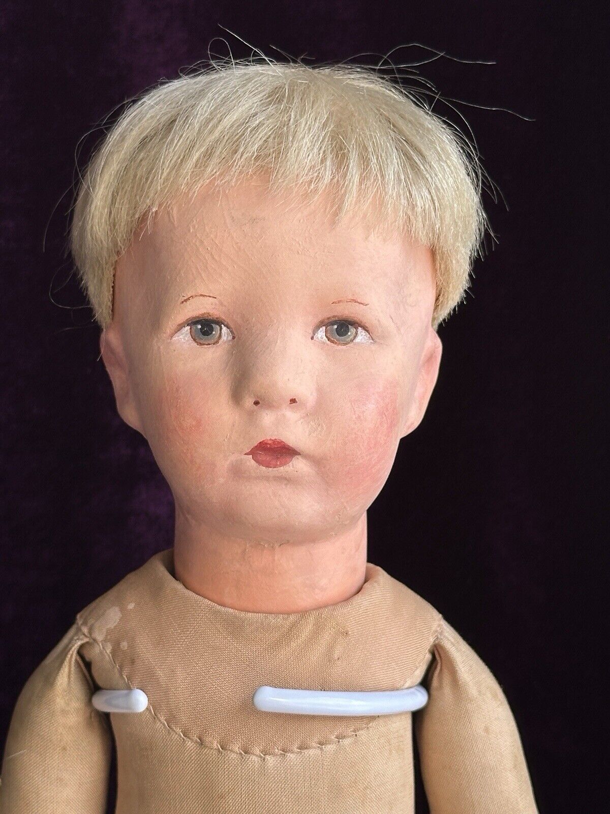 Antique German Kathe Kruse 19” Friedebald Cloth Boy Doll Swivel Head