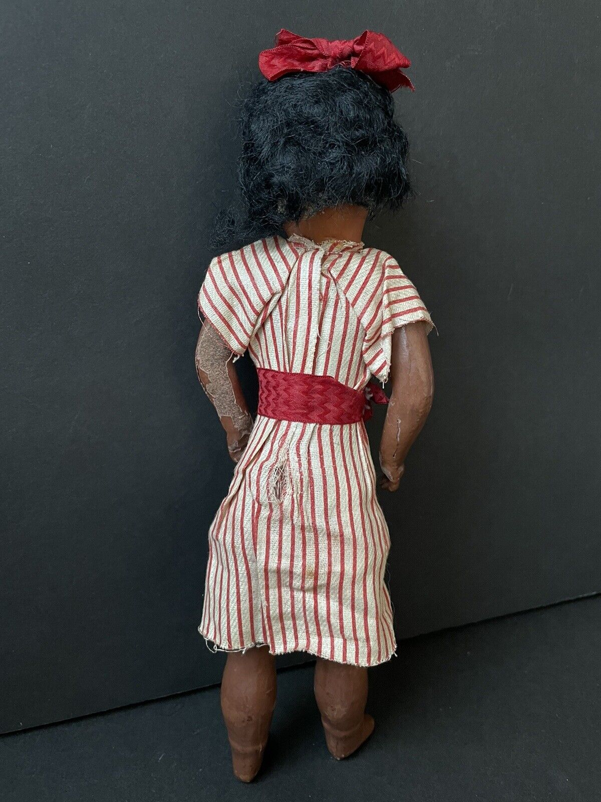 Antique French/German (?) 10” Dark Complexion Bisque Head Doll