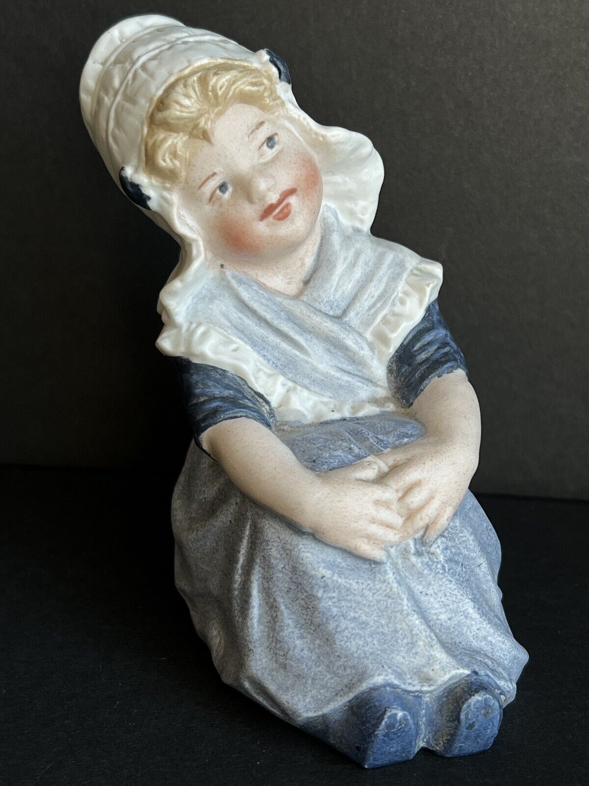Antique German Gebruder Heubach Marked Bisque Girl Figurine