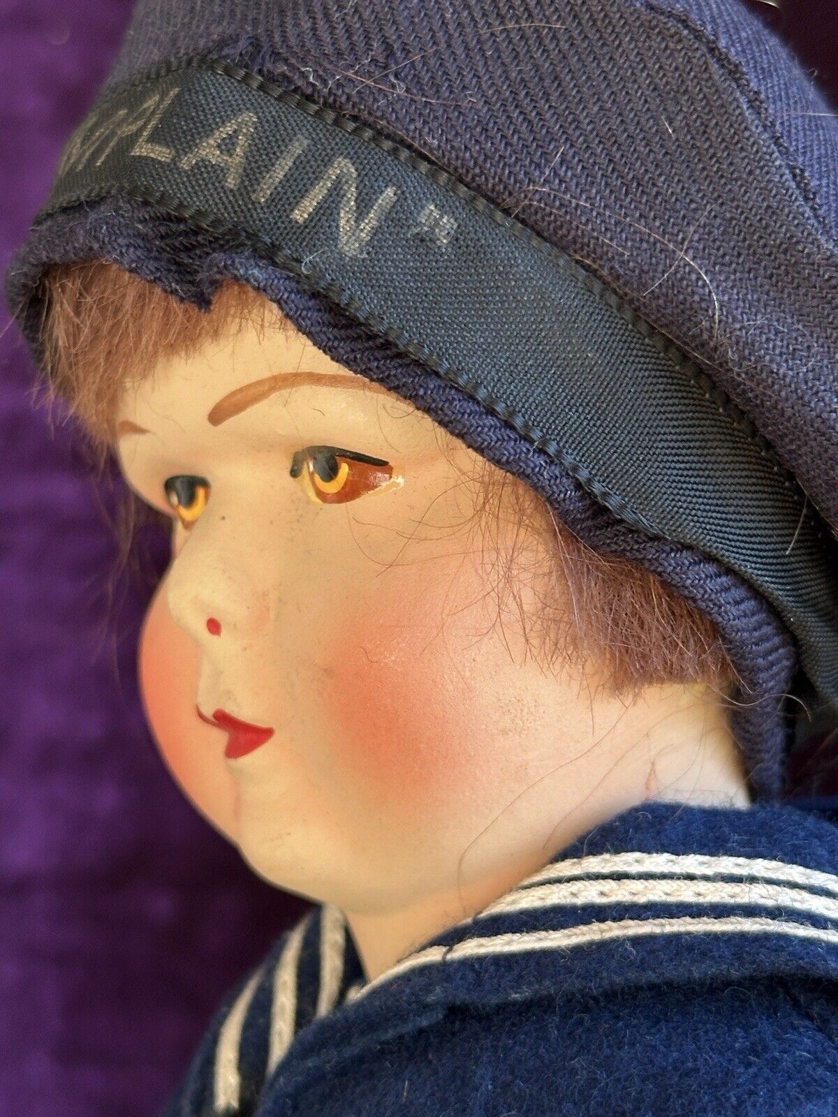 Vintage 12.5” French Raynal/Clelia/La Nicette (?) Style Cloth Sailor Boy Doll